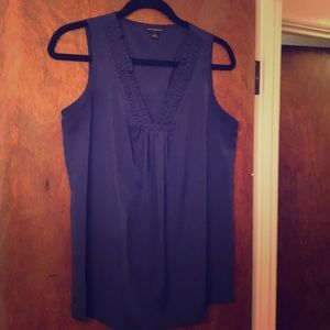 Short sleeved deep blue blouse